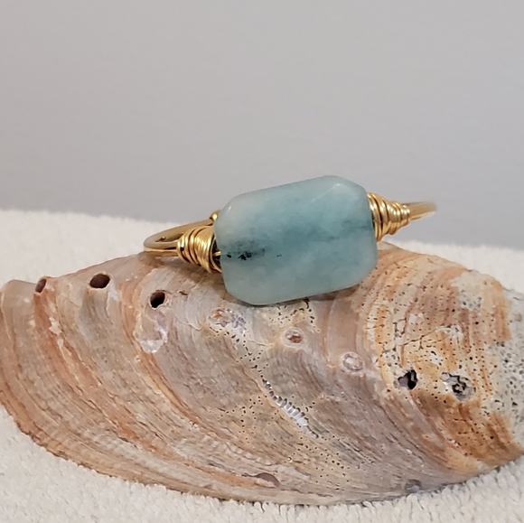 Kinsley Armelle Cadence Collection Cuff Bracelet, pale blue stone - Picture 3 of 7